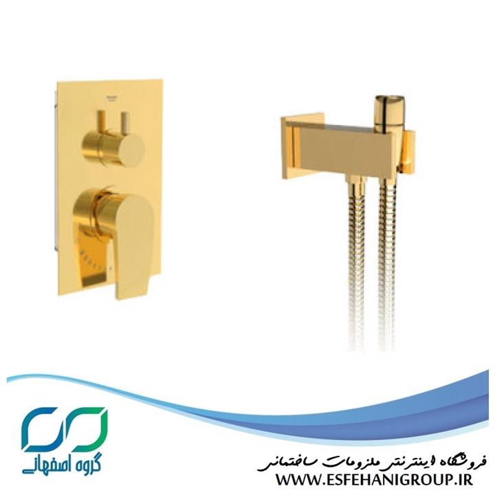 شیرآلات توالت بیده شودر مدل رومر پلاس طلایی BRASS